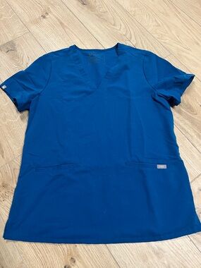 Figs V-Neck Scrub Top - Blue